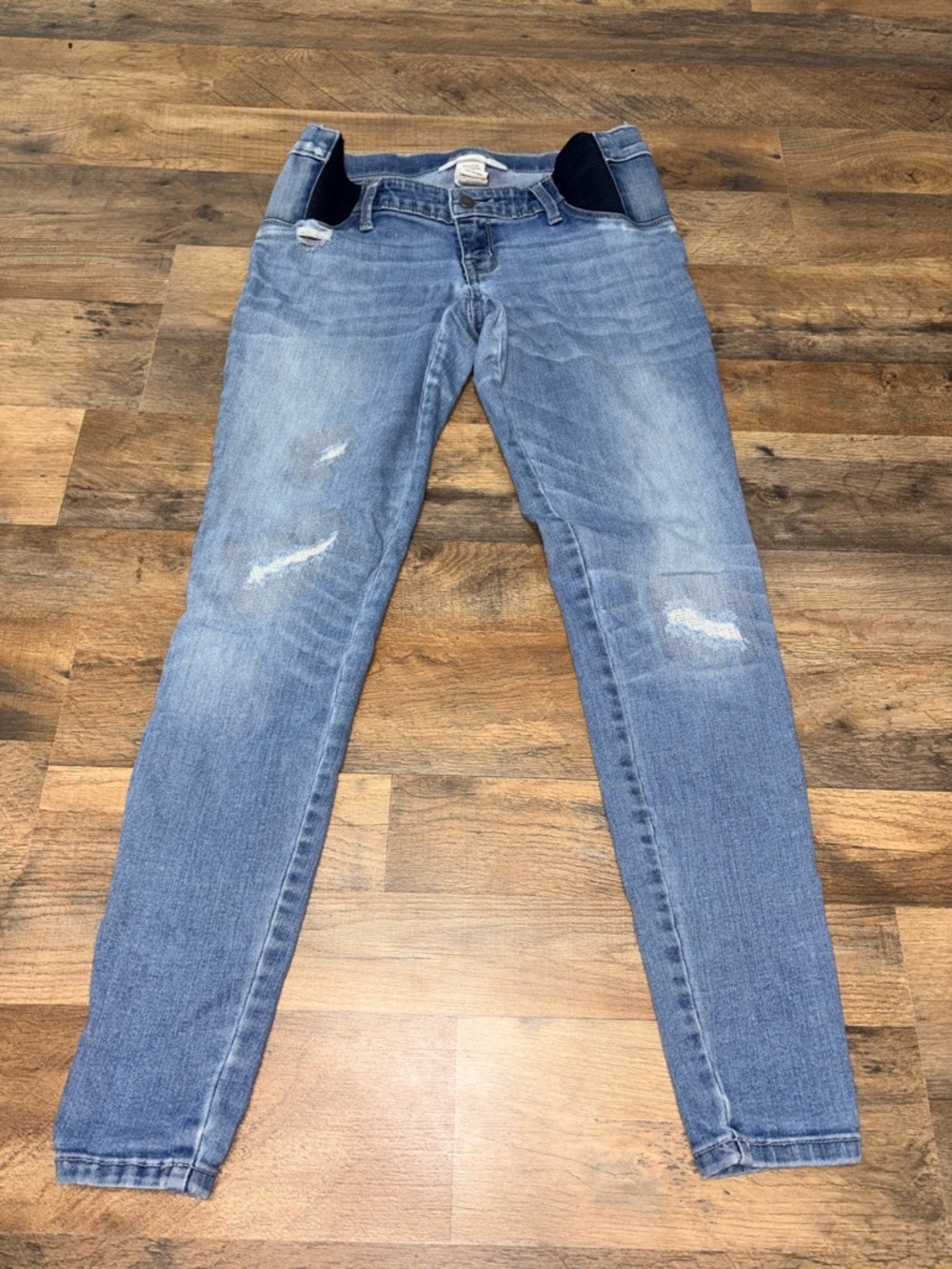 Isabel Maternity Jeans XS Distressed Skinny Light Wash Stretch Denim Target
